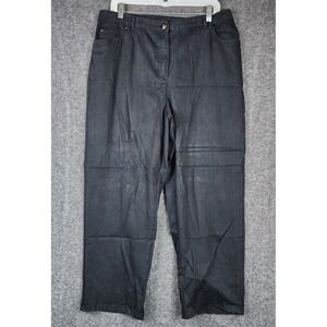 Ruby Rd Pants Womens 16W Style 21205 Black Straight Leg Pockets Stretch EUC